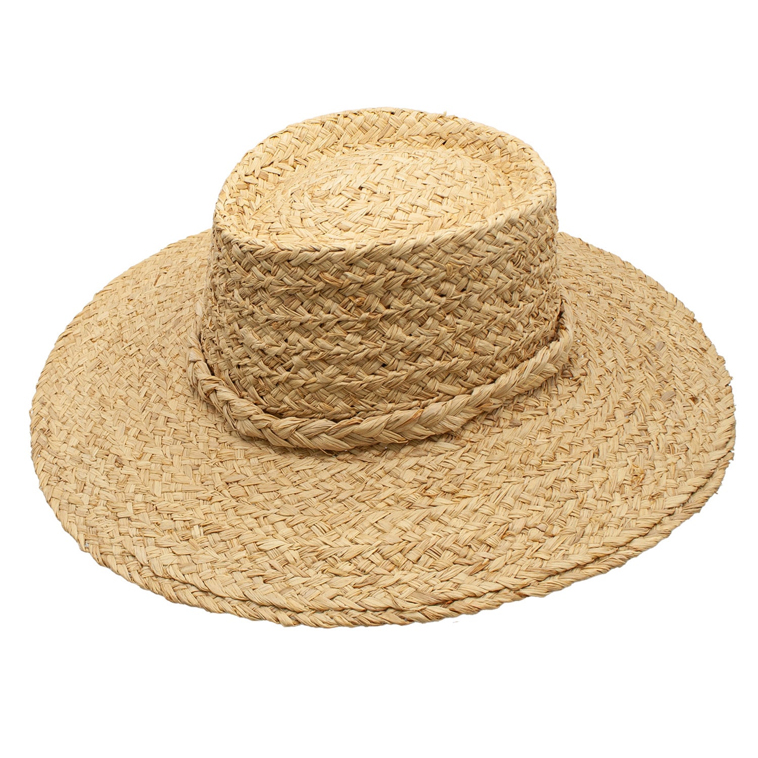 Vanderbilt Straw Braided Rope Band Beach Sun Resort Hat Doba Default